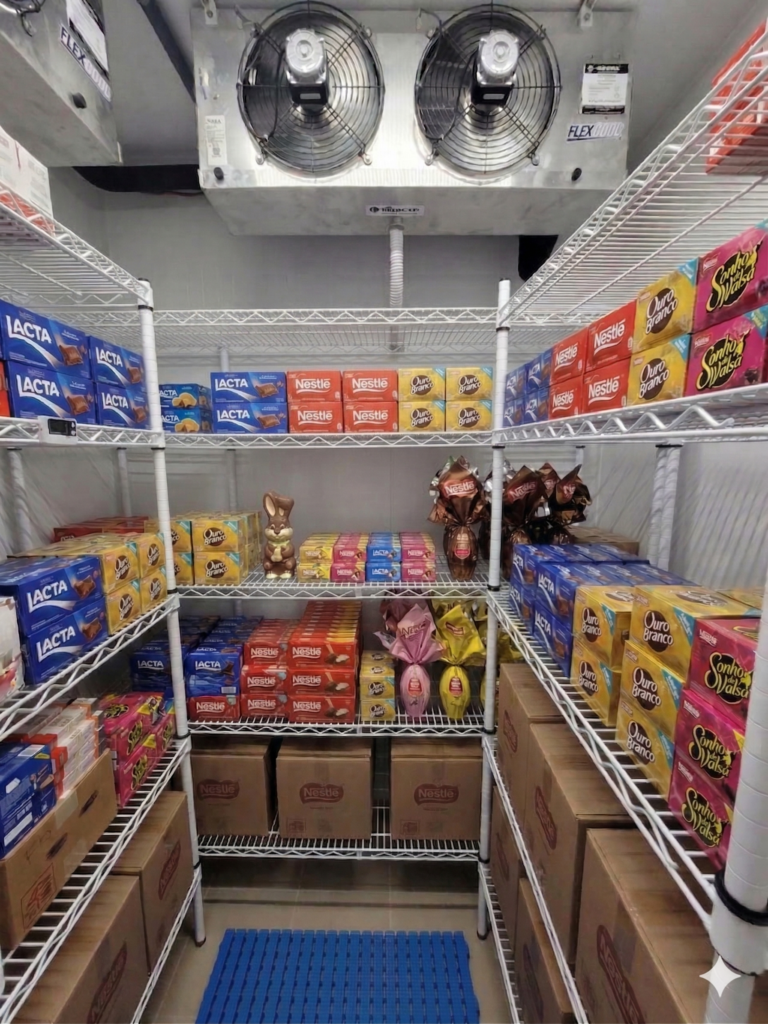 chocolate câmara fria